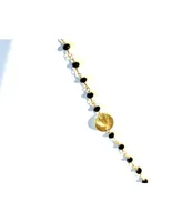 Roberta Sher Designs 14k Gold Filled Semiprecious Stones and Coin Accents Handwrapped Necklace