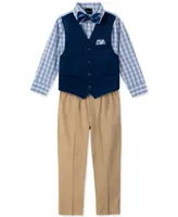 Nautica Toddler and Little Boys 4-Pc. Twill Machine Washable Vest Set