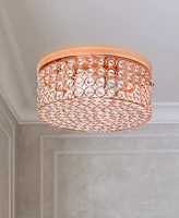 Elegant Designs Elipse Crystal 2 Light Round Ceiling Flush Mount