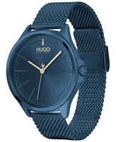 Hugo Boss Men's #Smash Blue Stainless Steel Mesh Bracelet Watch 43mm