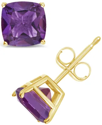Garnet (3 ct. t.w.) Stud Earrings 14K Yellow Gold. Also Available Peridot, Amethyst and Citrine