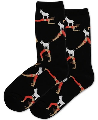 Hot Sox Women's Goat Yoga Crew Socks