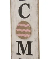 Glitzhome Wooden Easter Welcome Porch Sign with Bunny Ears