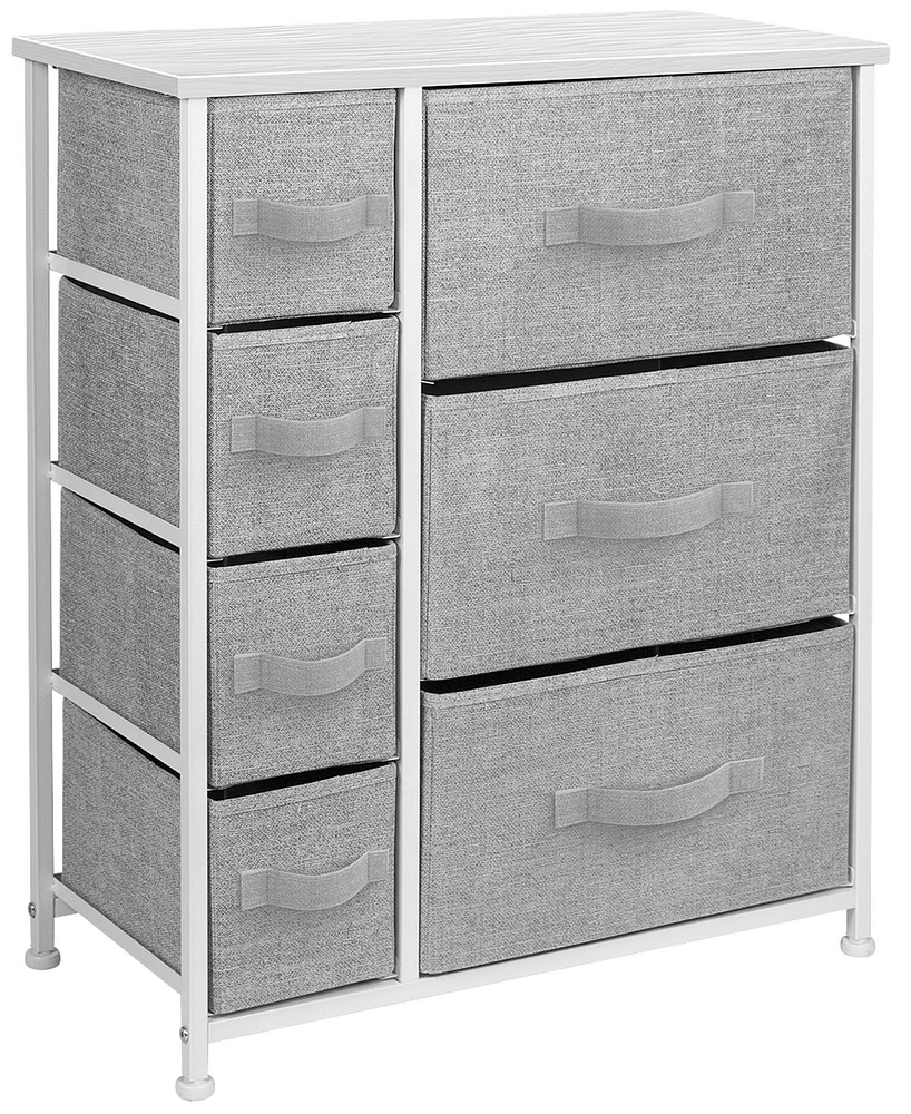 Sorbus Dresser with 7 Drawers - Storage Chest Organizer with Steel Frame, Wood Top, Handles