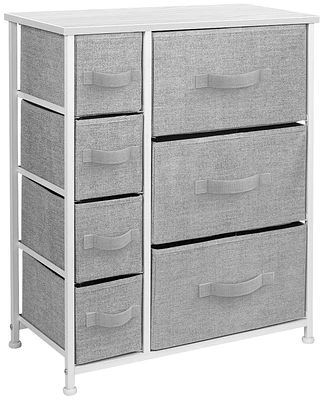 Sorbus Dresser with 7 Drawers - Storage Chest Organizer with Steel Frame, Wood Top, Handles