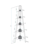 Yu Shan 5-Shelf Corner Ladder Bookcase