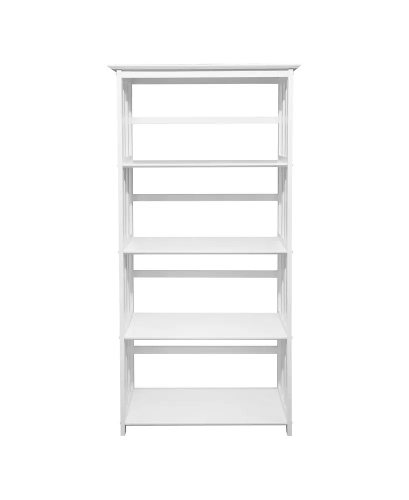 Yu Shan Mission Style 5-Shelf Bookcase