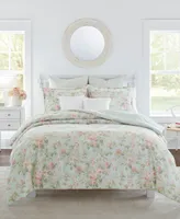 Laura Ashley Madelynn Cotton Reversible 7 Piece Comforter Set, Full/Queen