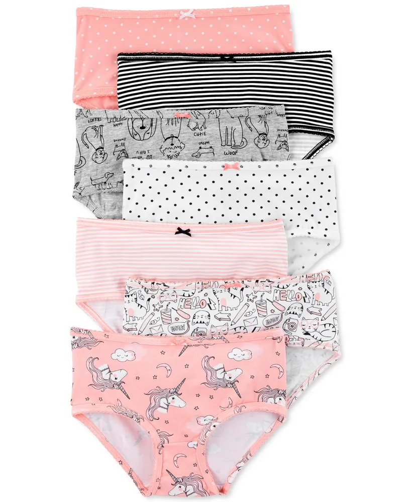 Carter's Little and Big Girls Printed Underwear, Pack of 7