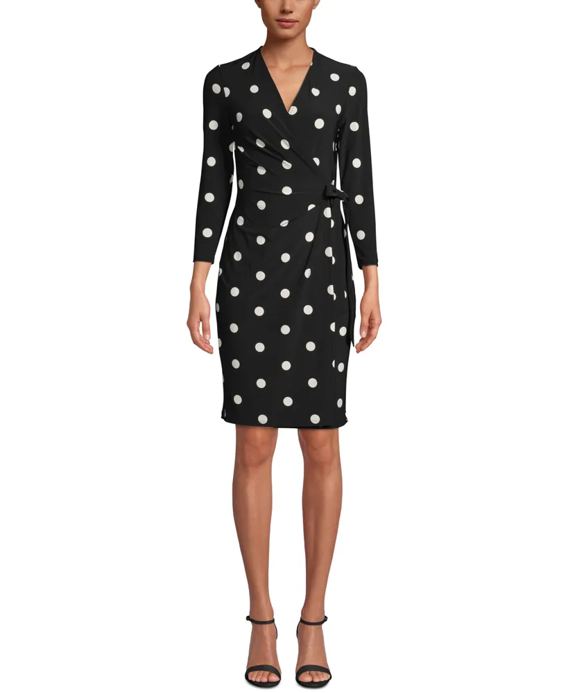 Anne Klein Petite Dot-Print Dress