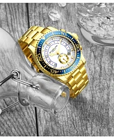 Stuhrling Men's Gold Tone Stainless Steel Bracelet Watch 42mm