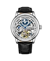 Stuhrling Men's Leather Strap Watch 49mm