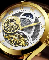 Stuhrling Men's Brown Leather Strap Watch 44mm
