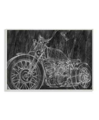 Stupell Industries Monotone Black White Motorcycle Sketch Wall Plaque Art Collection