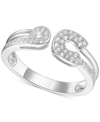 Diamond Horseshoe Cuff Ring (1/5 ct. t.w.) in Sterling Silver