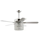 Brandy 52" 3-Light Crystal Prism Drum Led Ceiling Fan with Remote