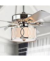 Circe 52" 3-Light Drum Shade Led Ceiling Fan with Remote