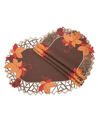 Manor Luxe Harvest Hues Embroidered Cutwork Fall Placemats - Set of 4