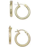 Giani Bernini 2-Pc. Set Hoop Earrings in 18K Gold-Plated Sterling Silver, Created for Macy's