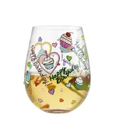 Enesco Lolita Birthday Cupcakes Stemless Wine Glass