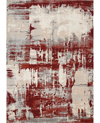 Long Street Looms Samuel SAM14 Ivory, Red 3'10" x 5'10" Area Rug