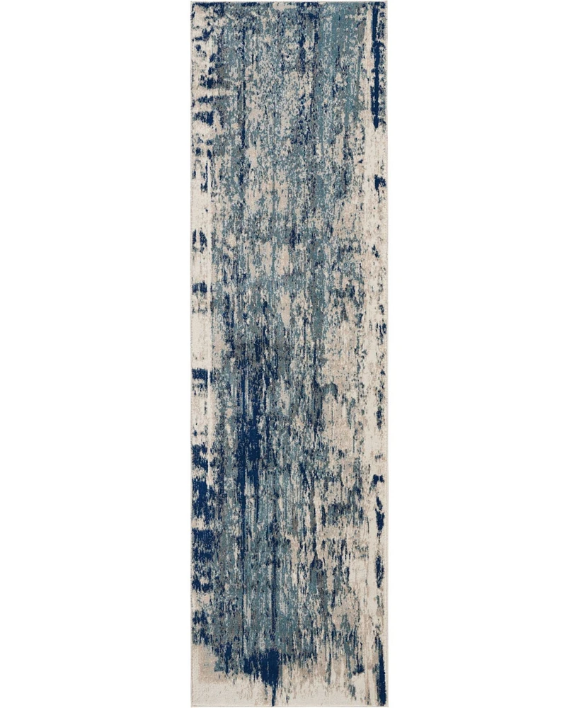 Long Street Looms Samuel SAM16 Ivory 2'2" x 7'6" Runner Rug