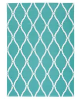 Long Street Looms Backyard BAC089 Aqua 7'9" x 10'10" Outdoor Area Rug