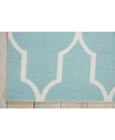 Long Street Looms Backyard BAC087 Aqua 7'9" x 10'10" Outdoor Area Rug