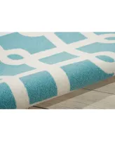 Long Street Looms Shady Brights SHA20 Ocean 4'3" x 6'3" Outdoor Area Rug