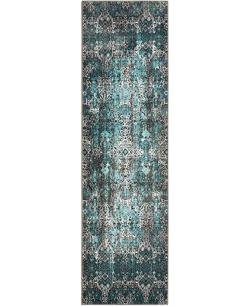 Long Street Looms Fate FAT04 Blue 2'2" x 7'6" Runner Rug