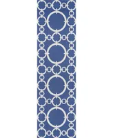 Long Street Looms Shady Brights SHA02 Navy 2'3" x 8' Runner Rug