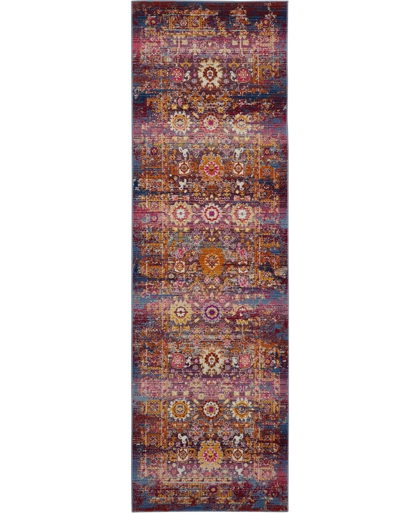 Long Street Looms Era Tabriz ERA03 Red, Multi 2'4" x 8' Runner Rug