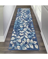 Long Street Looms Peace PEA03 Navy 2'3" x 7'3" Runner Rug