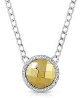 2028 Silver-Tone and Gold-Tone Round Pendant Necklace