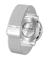 Blackwell White Dial with Silver Tone Steel and Silver Tone Steel Mesh Watch 44 mm