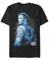 Fifth Sun Jurassic World Fallen Kingdom Men's Blue Owen Portrait Short Sleeve T-Shirt