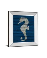 Classy Art Antique Seahorse On Blue By Patricia Pinto Mirror Framed Print Wall Art Collection