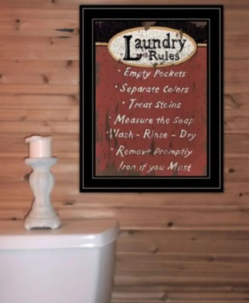 Trendy Decor 4u Laundry Rules By Linda Spivey Ready To Hang Framed Print Collection