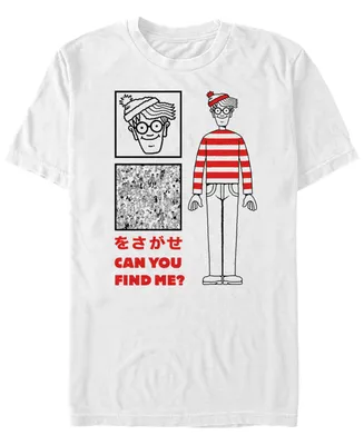 Fifth Sun Where's Waldo Men's Kanji Can You Find Me Short Sleeve T-Shirt