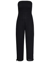 City Chic Plus Smocked Jumpsuit