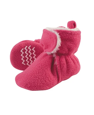 Hudson Baby Boys Cozy Fleece and Faux Shearling Booties, Heather Charcoal Gray, 12-18 Months