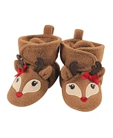 Hudson Baby Girls Cozy Fleece Booties Reindeer