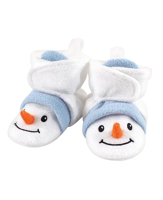 Hudson Baby Boys Cozy Fleece Booties, Snowman