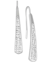 Essentials Crystal Bar Drop Earrings in Silver Plate
