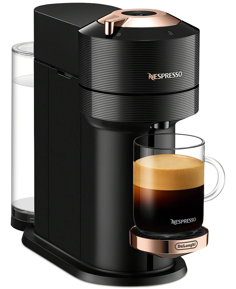 Nespresso Vertuo Next Premium Coffee and Espresso Machine by De'Longhi in Black Rose Gold