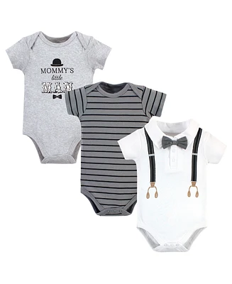 Little Treasure Baby Boy Cotton Bodysuits 3pk, Mommys Man, 18-24 Months