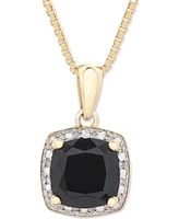 3-Pc. Set Onyx & Diamond Accent Pendant Necklace, Ring and Stud Earrings 14k Gold-Plated Sterling Silver (Also Available Silver)