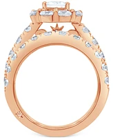 Certified Diamond Emerald Halo Bridal Set (4 ct. t.w.) 18k White, Yellow or Rose Gold
