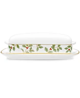 Noritake Holly & Berry Gold Covered Butter