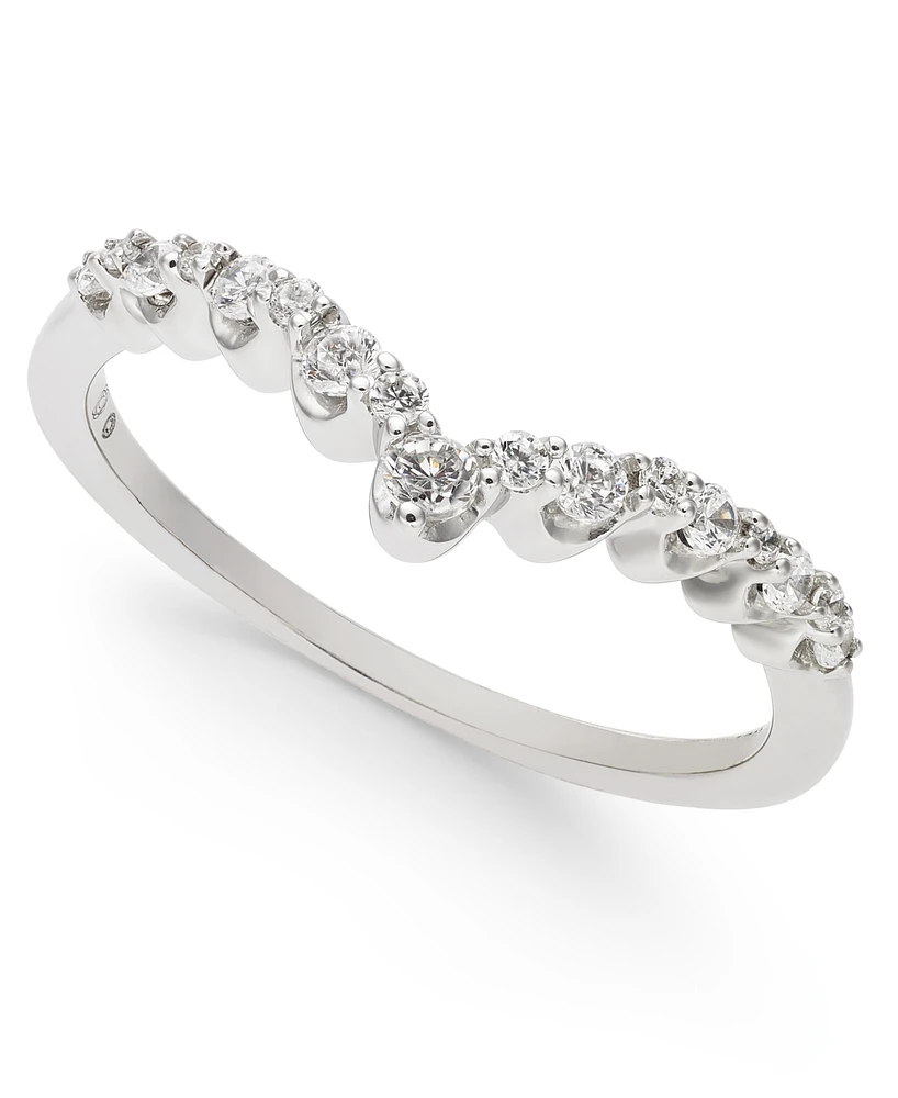 Diamond Contour Band (1/4 ct. t.w.) in 14k White Gold